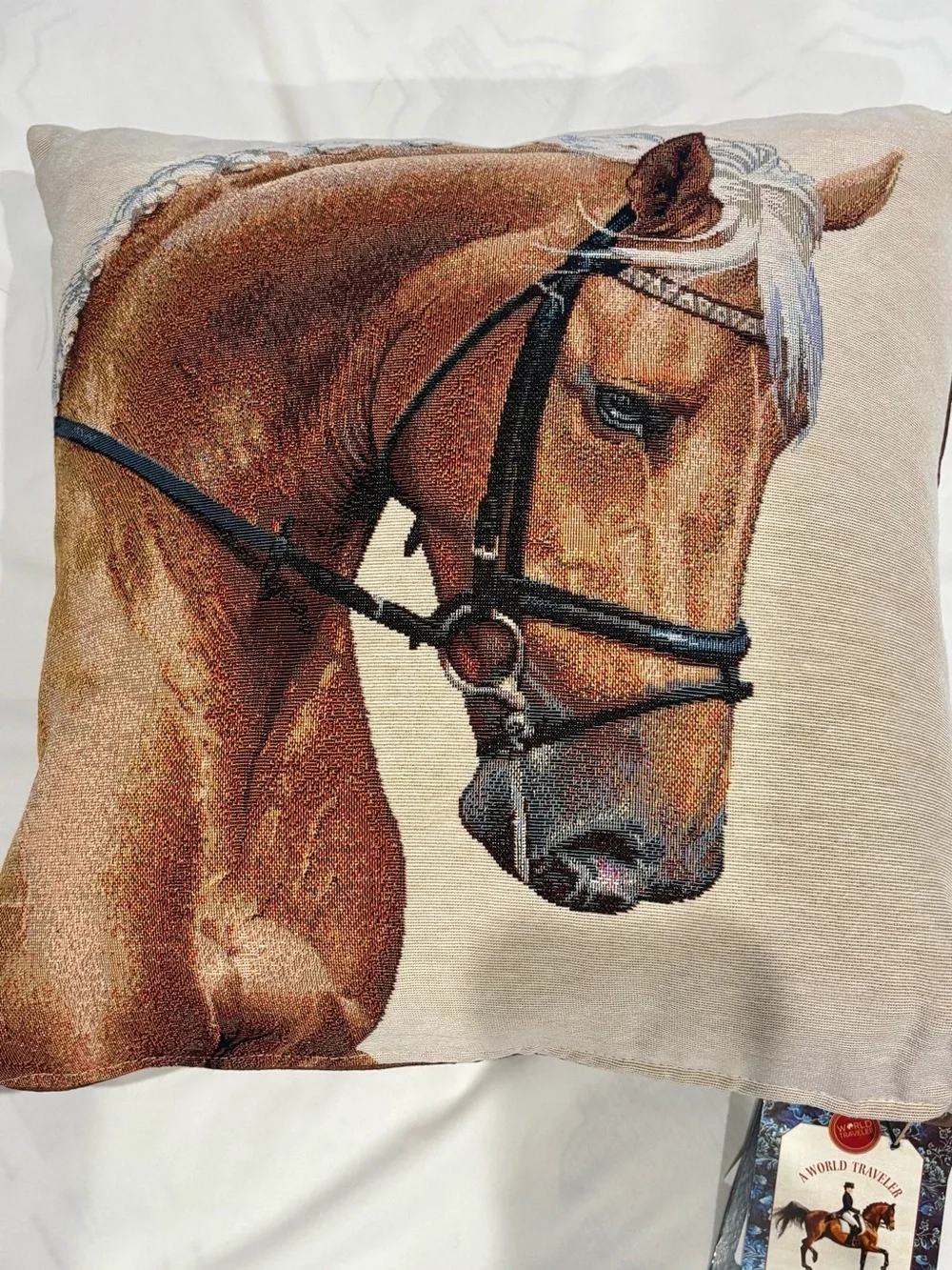 ⏱️6hrsale⏱️NWT Hines luxury World traveler Horse Tapestry Decorative Pillow